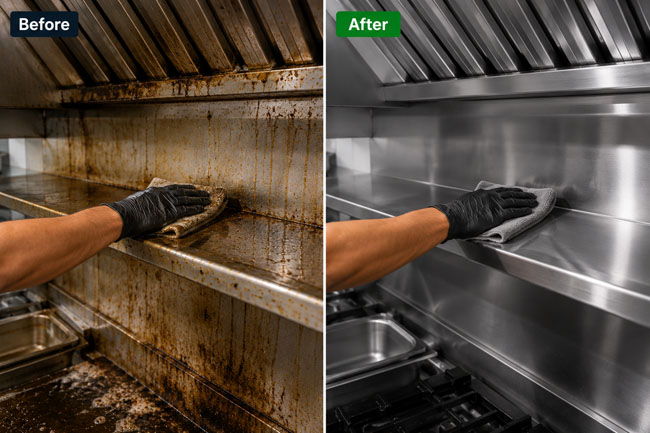 Kitchen cleaning before & after