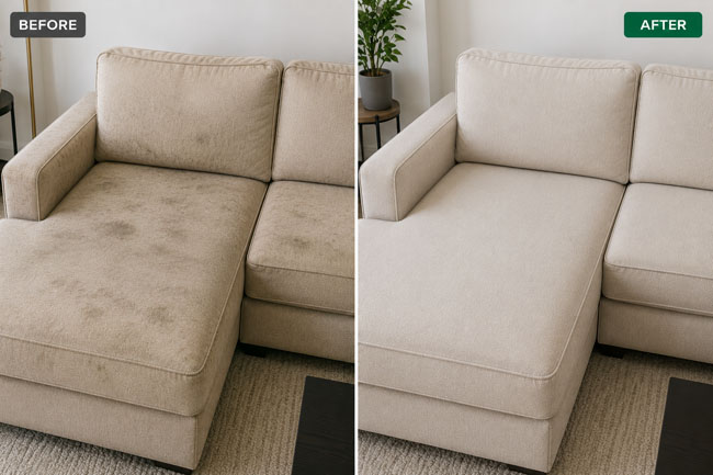 Sofa Cleaning before & after